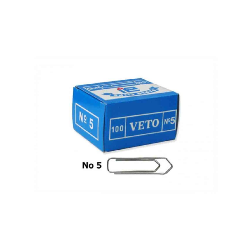Veto - Συνδετήρες Μεταλλικοί Νο5 47mm 100 Τεμαχίων 040005