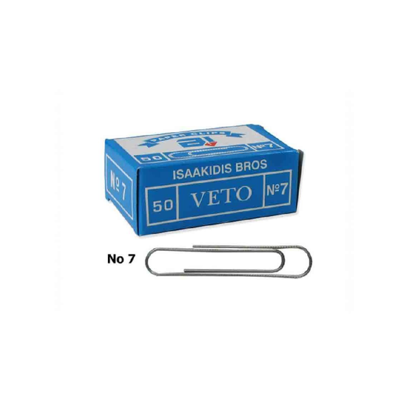 Veto - Συνδετήρες Μεταλλικοί Νο7 77mm 50 Τεμαχίων 040007