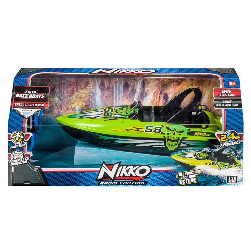 Nikko - Τηλεκατευθυνόμενο 1:16 Race Boats, Bateaux De Course Green 10171 (10170)