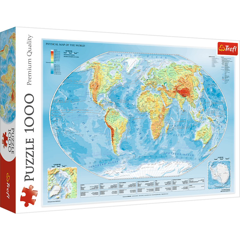 Trefl - Puzzle Physical Map Of The World 1000 Pcs 10463