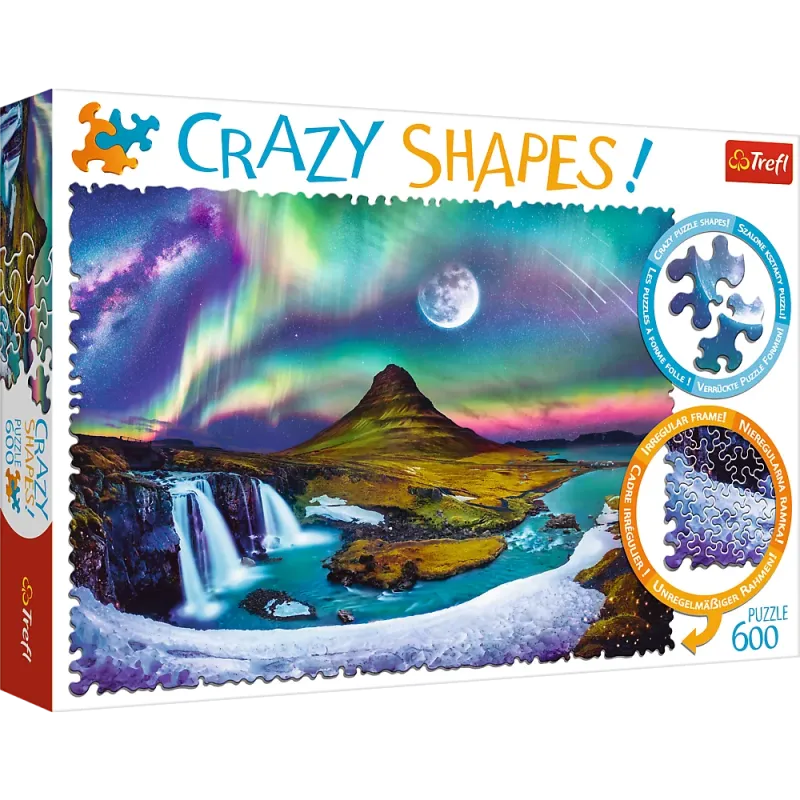 Trefl - Puzzle Crazy Shapes, Aurora Over Iceland 600 Pcs 11114