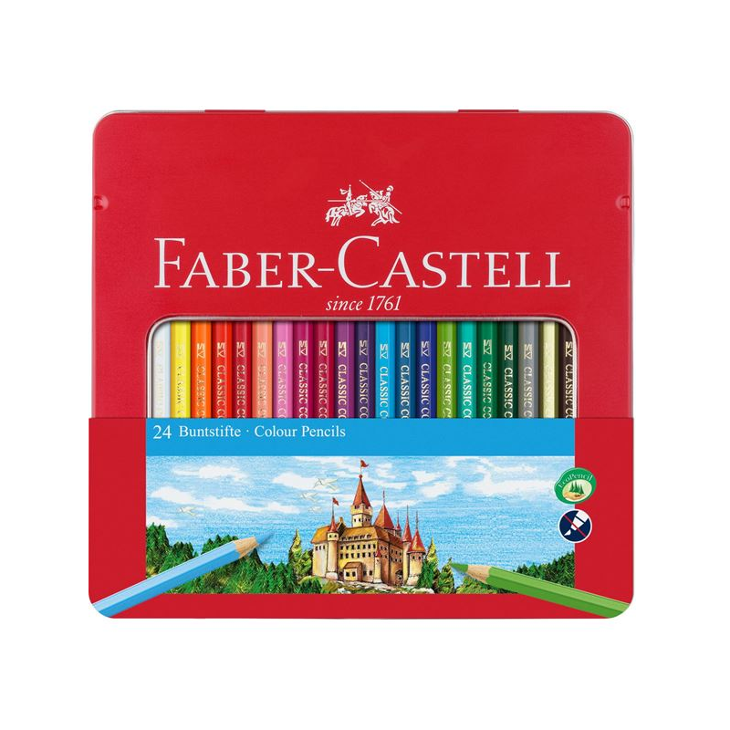 Faber Castell - Ξυλομπογιές Σε Κασετίνα Μεταλλική 24 Τμχ 115824