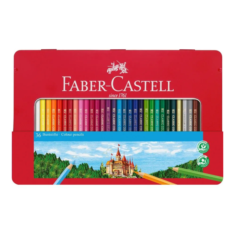 Faber Castell - Ξυλομπογιές Σε Κασετίνα Μεταλλική 36 Τμχ 115886