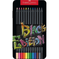 Faber Castell - Ξυλομπογιές Black Edition Σε Κασετίνα Μεταλλική 12 Τμχ 116413