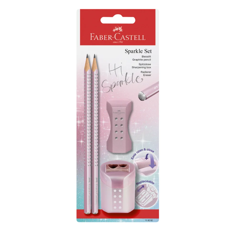 Faber Castell - Σετ Mολυβιών Grip Sparkle Roll On, Pink 118282
