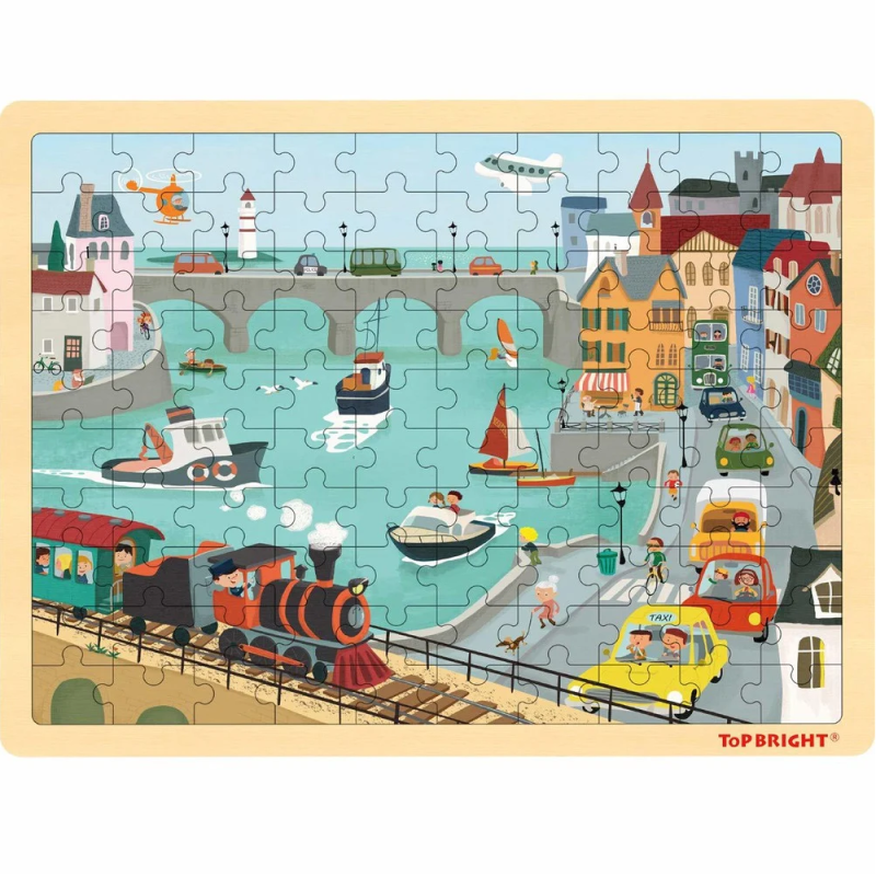 Top Bright - Ξύλινο Puzzle City Traffic 100 Pcs 120391