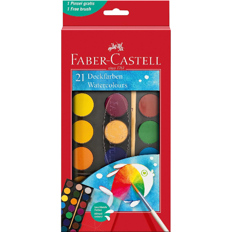Faber Castell - Σετ Νερομπογιές Με Πινέλο 21 Χρωμάτων 125027
