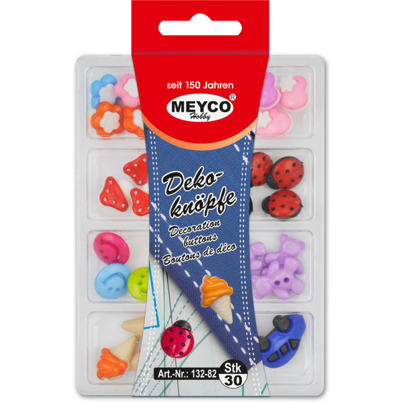 Meyco - Πλαστικά Κουμπιά, Χρωματιστά Σετ 30 Τεμαχίων 132-82