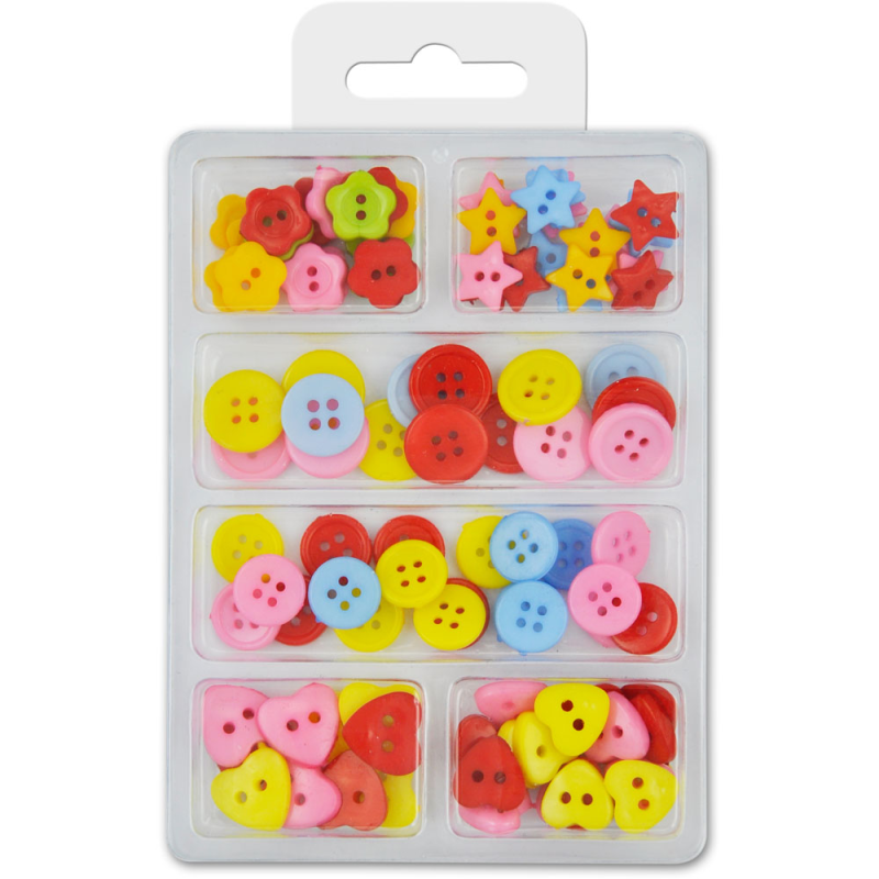 Meyco - Πλαστικά Κουμπιά, Χρωματιστά Σετ 99 Τεμαχίων 132-83