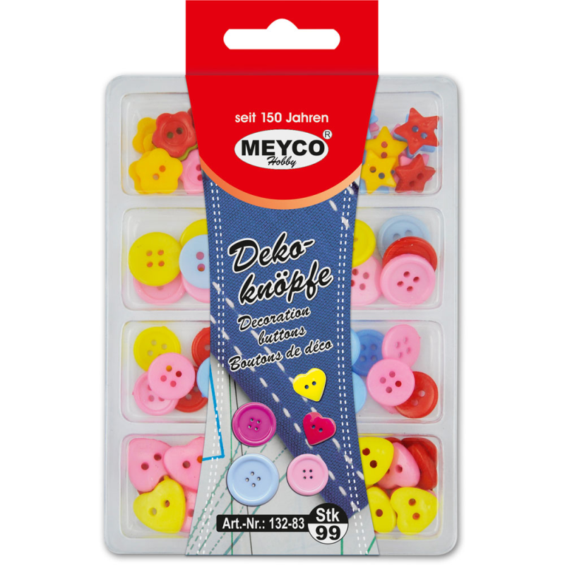Meyco - Πλαστικά Κουμπιά, Χρωματιστά Σετ 99 Τεμαχίων 132-83
