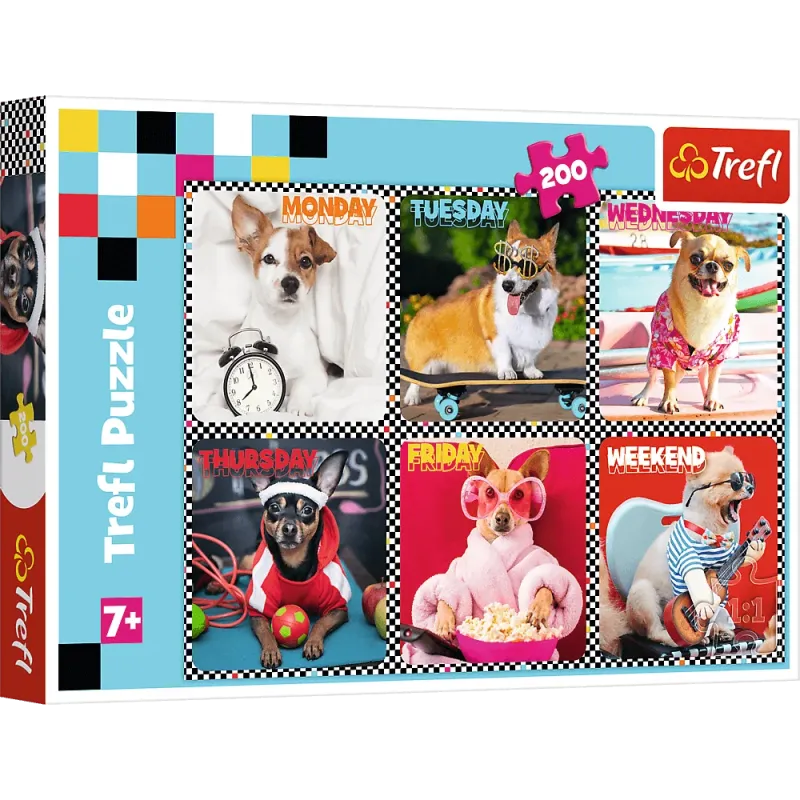 Trefl - Puzzle, Happy Dogs 200 Pcs 13279