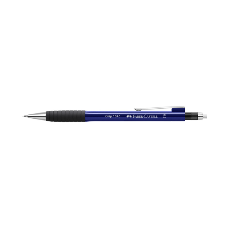 Faber Castell - Μηχανικό Μολύβι Grip1345 Με Γόμα, 0.5mm Dark Blue 134555