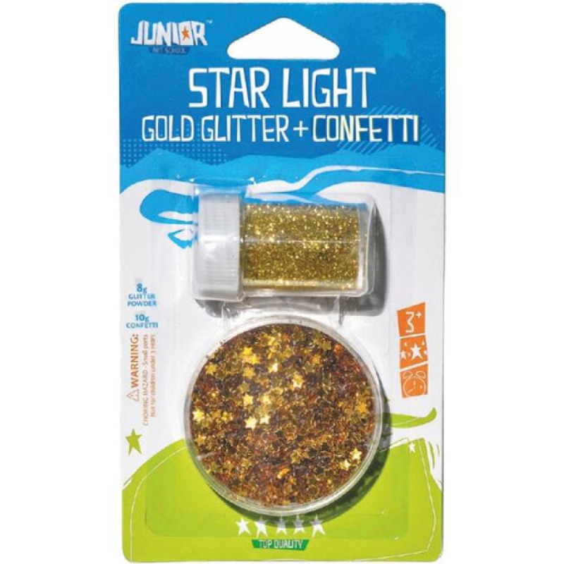 Statovac - Χρυσόσκονη Glitter 8gr & Αστερόσκονη Stardust 10gr Χρυσό 137890