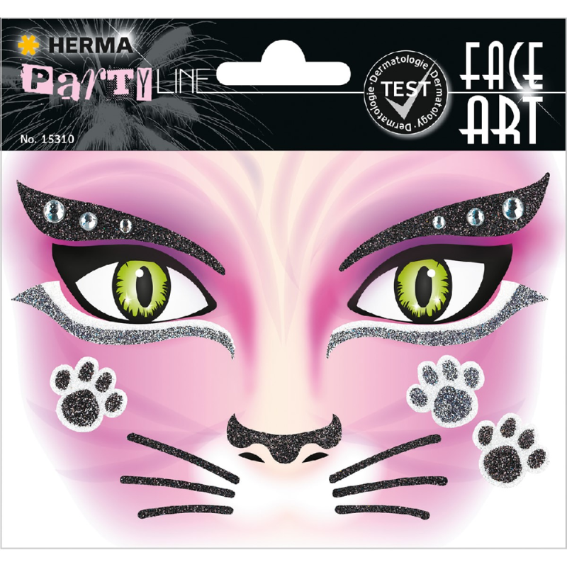 Herma - Αυτοκόλλητα Face Art, Pink Cat 15310