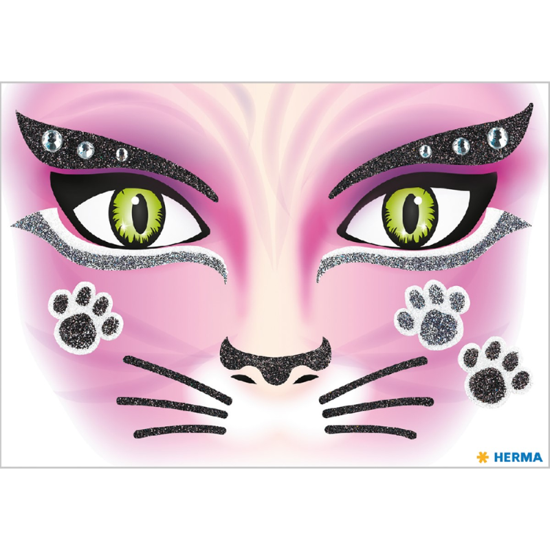 Herma - Αυτοκόλλητα Face Art, Pink Cat 15310