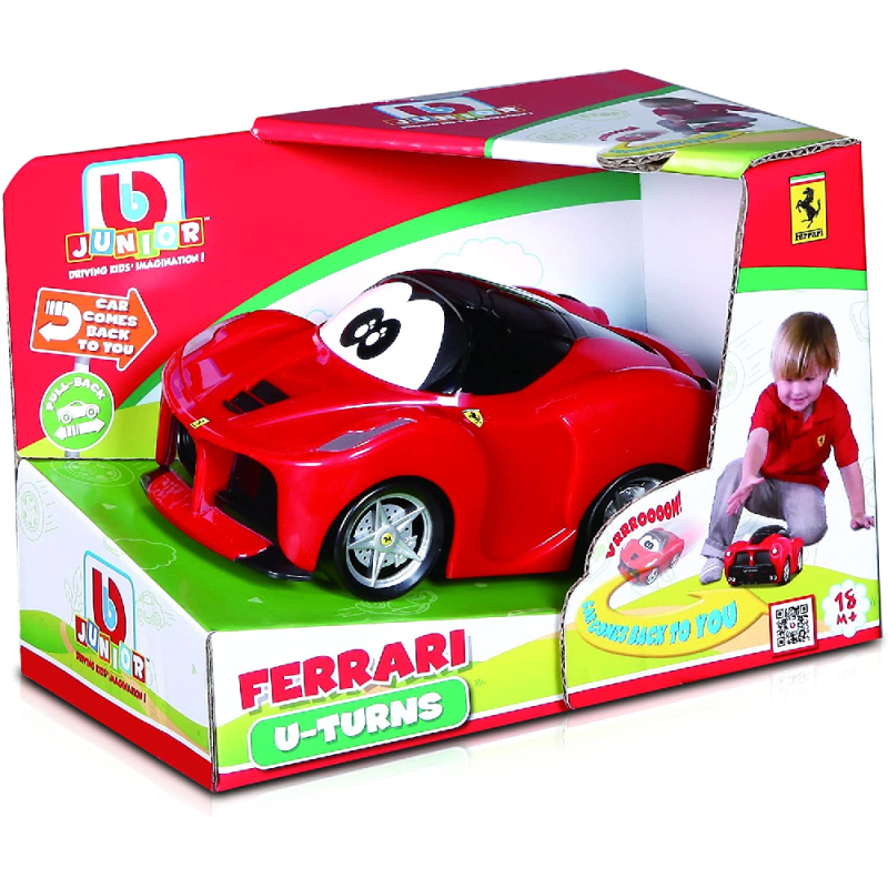 Bburago - Junior, Play And Go Ferrari U-Turns 16-85301