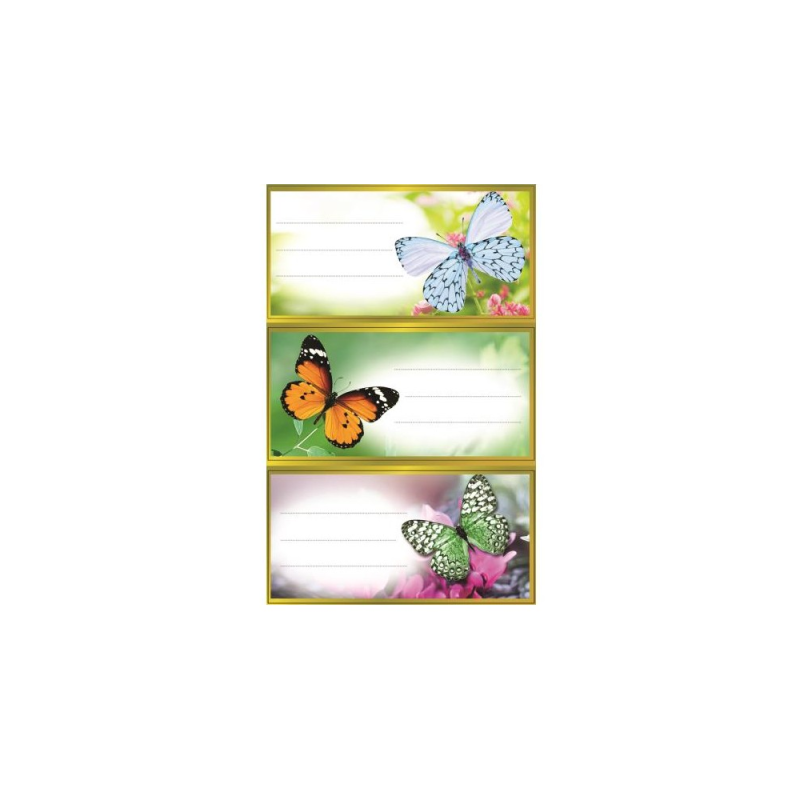 Global Gift - Ετικέτες Αυτοκόλλητες Τετραδίων Deco, Butterflies 12 Τμχ 170244