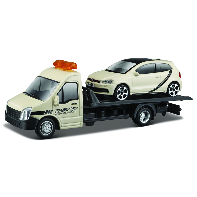 Bburago - 1/43 Flatbed Transport, Volkswagen Gti Mark VI On Flatbed 18-31405 (18-31400)