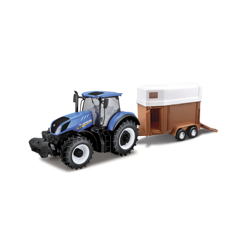 Bburago - New Holland Agriculture 1/32, Farm Tractor WIth Horse Trailer 18-44069 (18-44060)