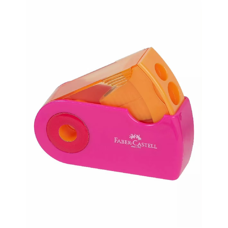 Faber Castell Ξύστρα - Διπλή Sleeve, Ροζ/Πορτοκαλί 182704
