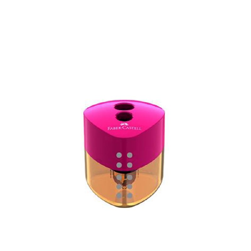 Faber Castell Ξύστρα - Διπλή Grip Auto Double, Ροζ/Πορτοκαλί 183103
