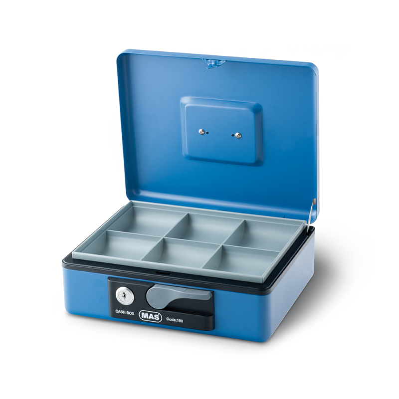 Mas - Κουτί Ταμείου Με Κλειδί, 19,5x15x8cm Γαλάζιο 185