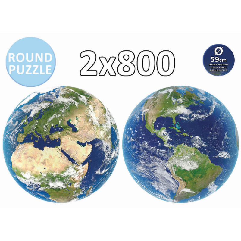 Educa - Puzzle, Planet Earth Round 2X800 Pcs 19039