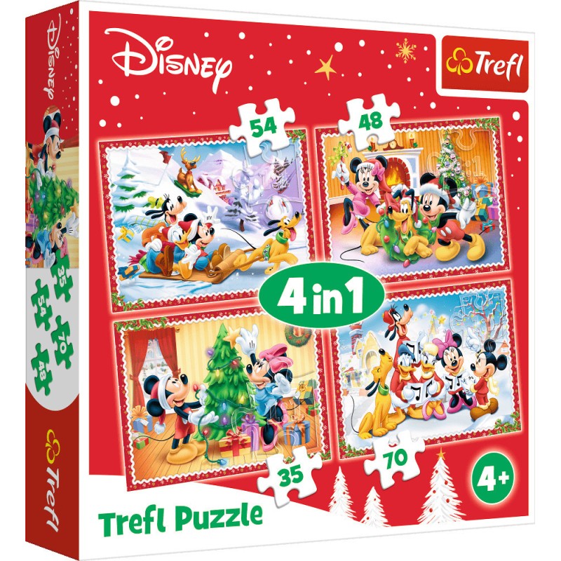 Trefl - Puzzle 4 in 1 Christmas Time 35/48/54/70 Pcs 34325
