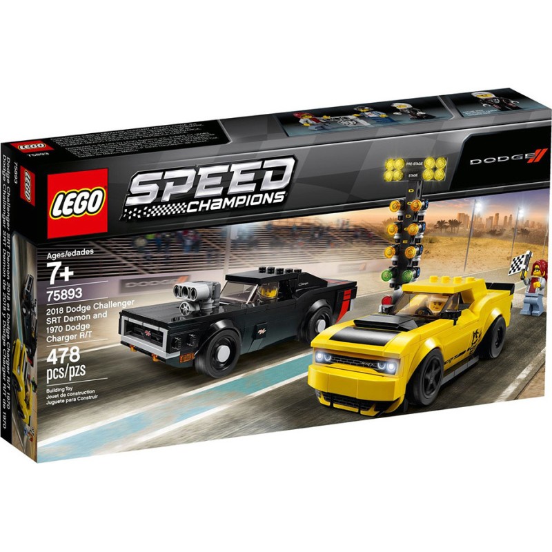 LEGO Speed Champions Dodge Challenger SRT Demon and 1970 Dodge Charger 75893