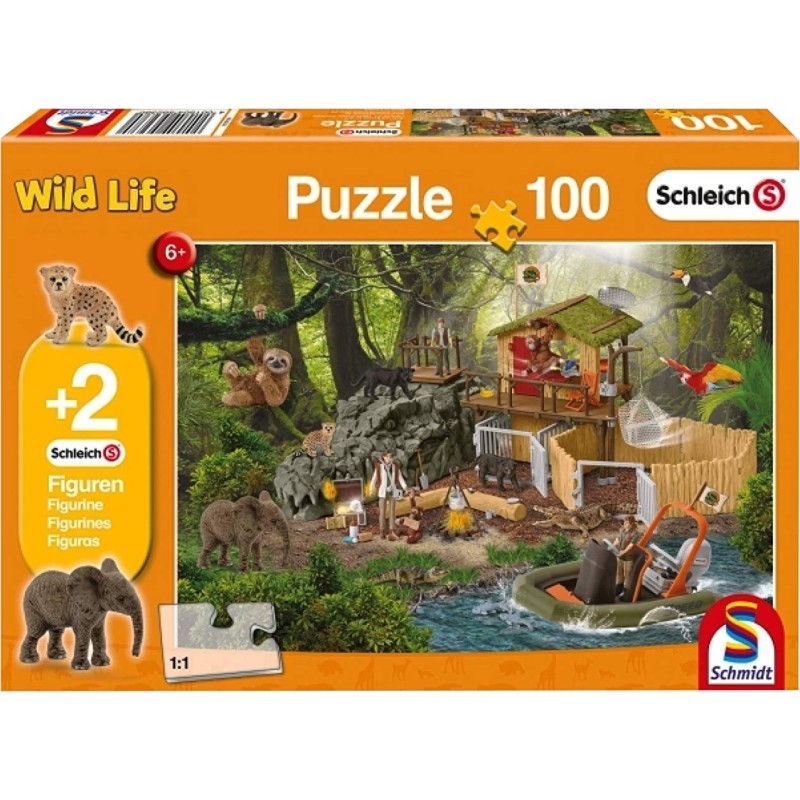 Schmidt Spiele - Puzzle Κέντρο Έρευνας Ζώων Με 2 Φιγούρες 100 Pcs 56238