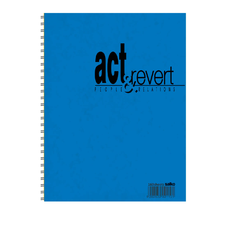 Salko Paper - Μπλοκ Σημειώσεων Σπιράλ 80 Φύλλων, Act & Revert 10x14, Μπλε 2328