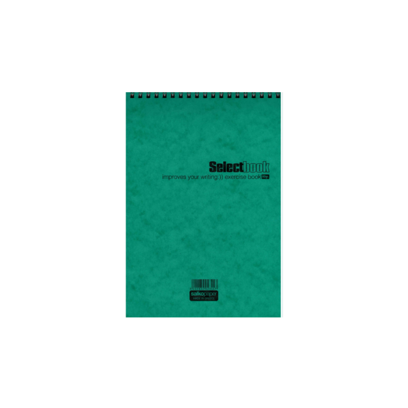 Salko Paper - Μπλοκ Σημειώσεων Σπιράλ 60 Φύλλων, Select Book 14x21, Πράσινο 2343