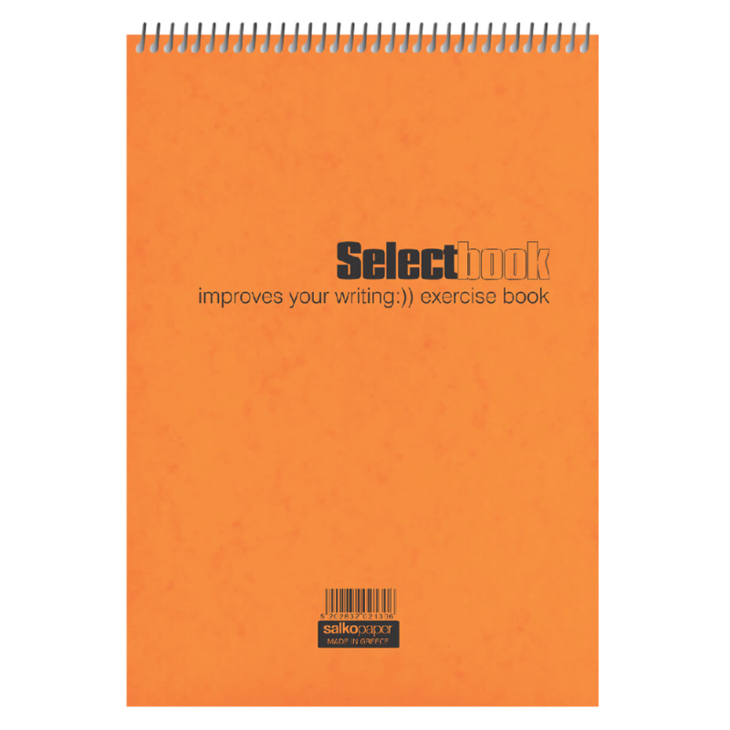 Salko Paper - Μπλοκ Σημειώσεων Σπιράλ 60 Φύλλων, Select Book 17x25, Πορτοκαλί 2344