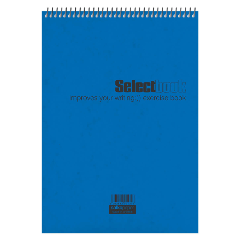 Salko Paper - Μπλοκ Σημειώσεων Σπιράλ 60 Φύλλων, Select Book 17x25, Μπλε 2344
