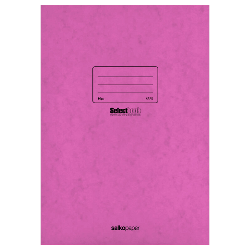 Salko Paper - Τετράδιο Καρφίτσα Prespan, Select Book A4, 40 Φύλλα Ροζ 2602