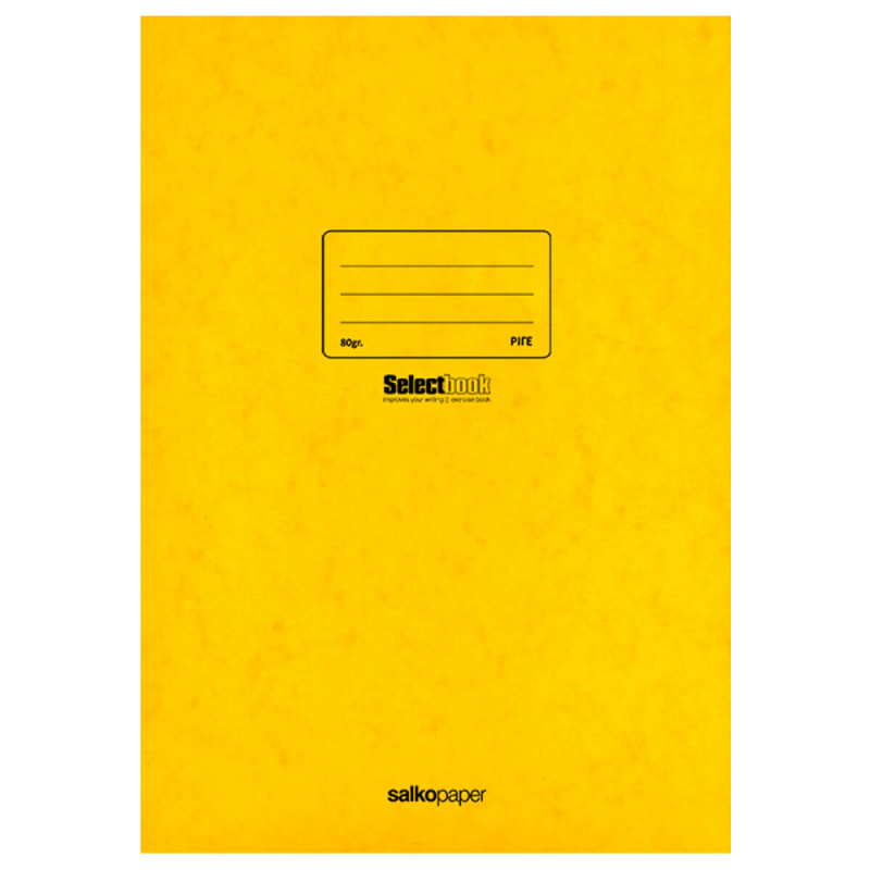 Salko Paper - Τετράδιο Καρφίτσα Prespan,  Select Book A4, 40 Φύλλα Κίτρινο 2602