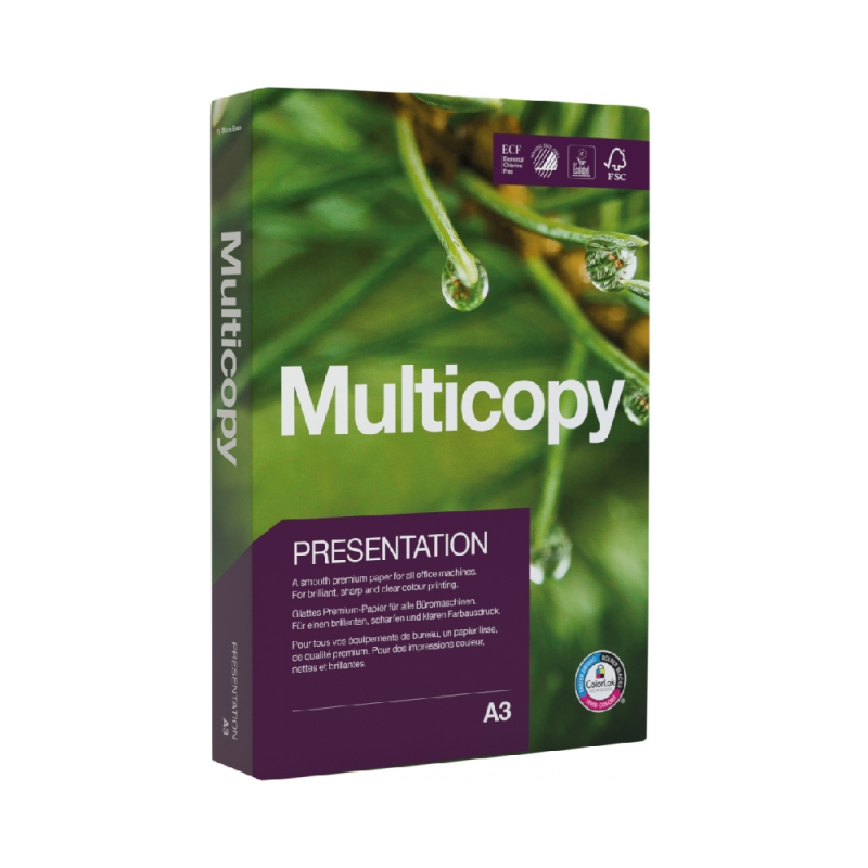 Multicopy - Χαρτί Εκτύπωσης Presentation Λευκό A3 160gr 250 Φύλλα (1 Δεσμίδα) 26918