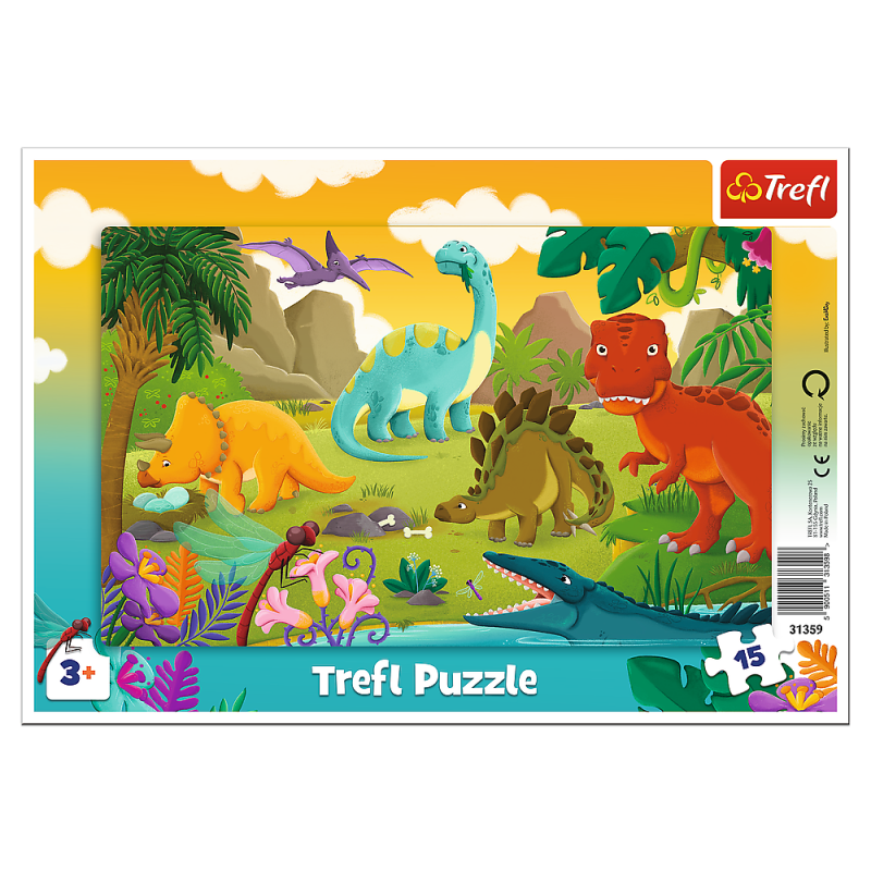 Trefl - Puzzle Frame, Dinosaurs 15 Pcs 31359