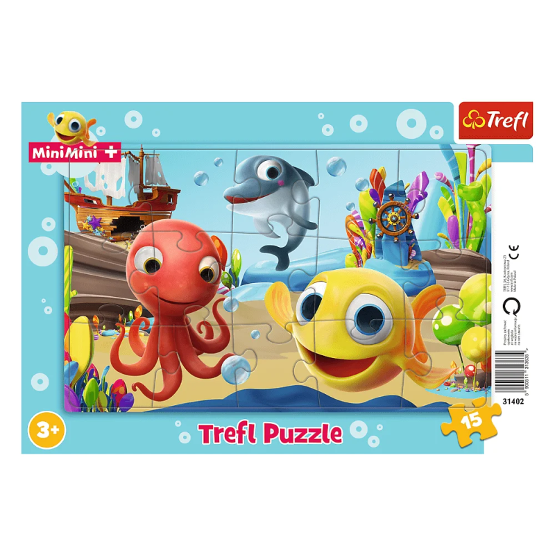 Trefl - Puzzle Frame, Fun Fish MiniMini 15 Pcs 31402