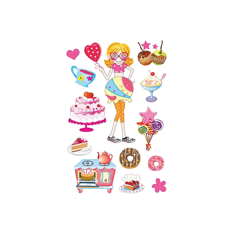 Herma - Αυτοκολλητάκια Glittery, Cake Party 3247