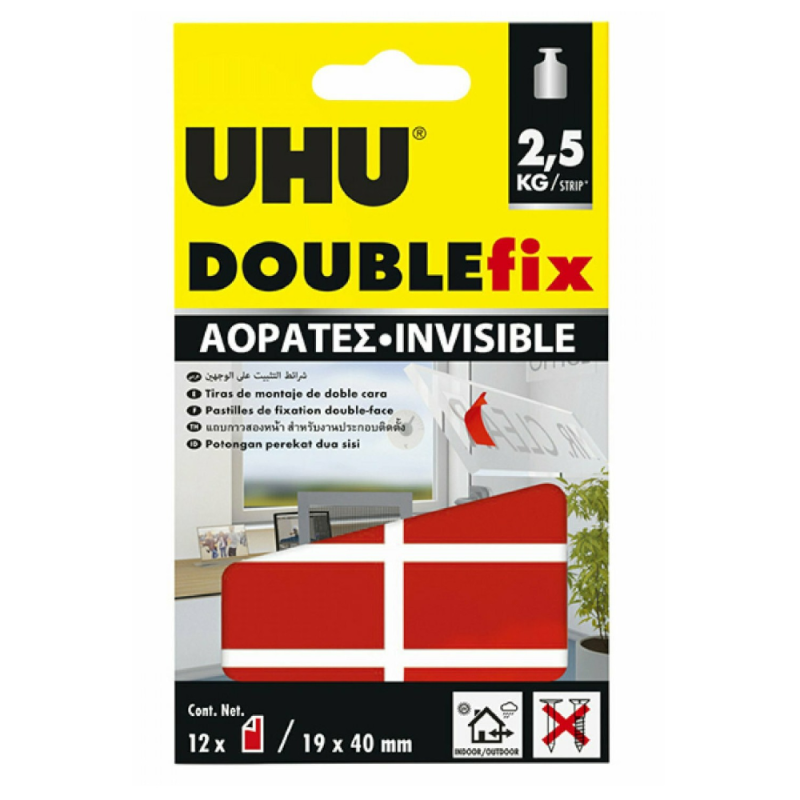 Uhu - Doublefix Invisible 12 Τμχ 32915