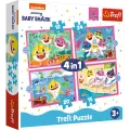 Trefl - Puzzle 4 in 1, The Shark Family 12/15/20/24 Pcs 34378