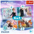 Trefl - Puzzle 4 in 1, The Amazing World Of Frozen 12/15/20/24 Pcs 34381