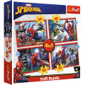 Trefl - Puzzle 4 in 1, The Heroic Spider-Man 35/48/54/70 Pcs 34384