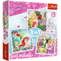 Trefl - Puzzle 3 in 1, Rapunzel, Aurora And Ariel 20/36/50 Pcs 34842