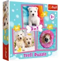 Trefl - Puzzle 3 in 1, Dogs In The Bath 20/36/50 Pcs 34845