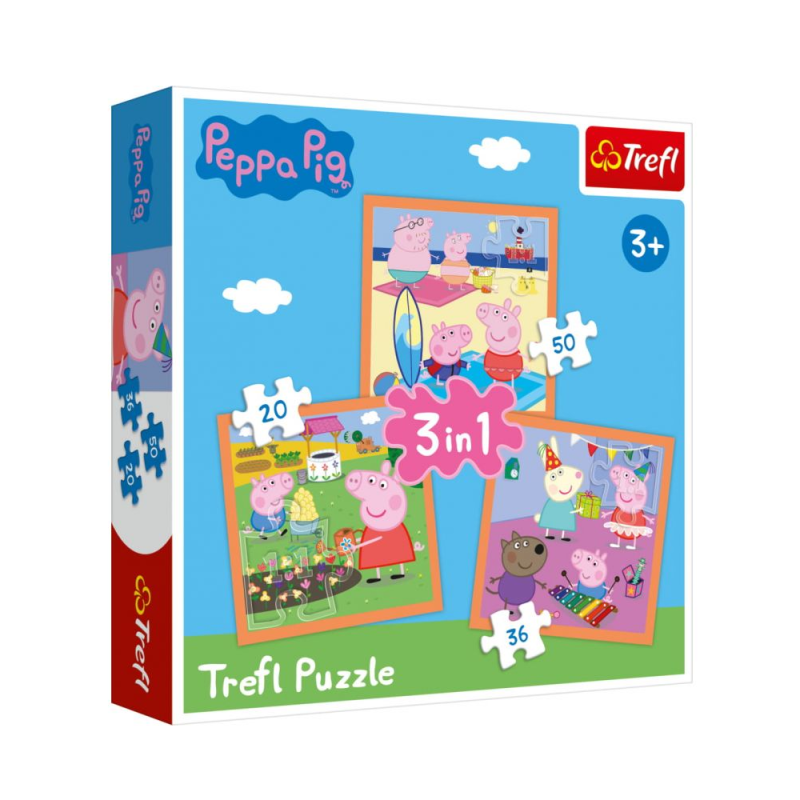 Trefl - Puzzle 3 in 1 Peppa Pig 20/36/50 Pcs 34852