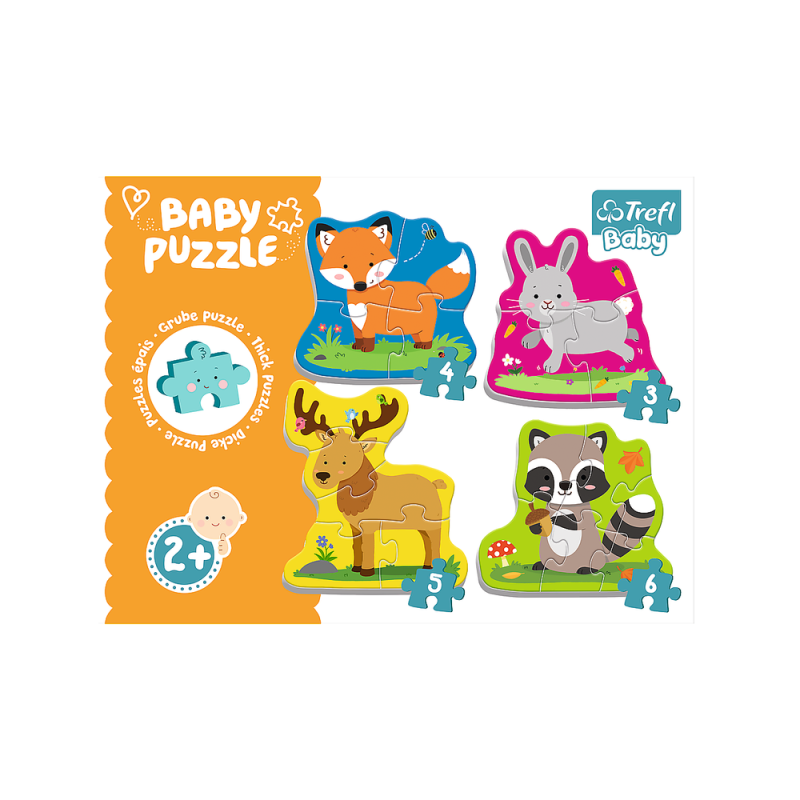 Trefl - Baby Puzzle, Wild Animals 18 Pcs 36077
