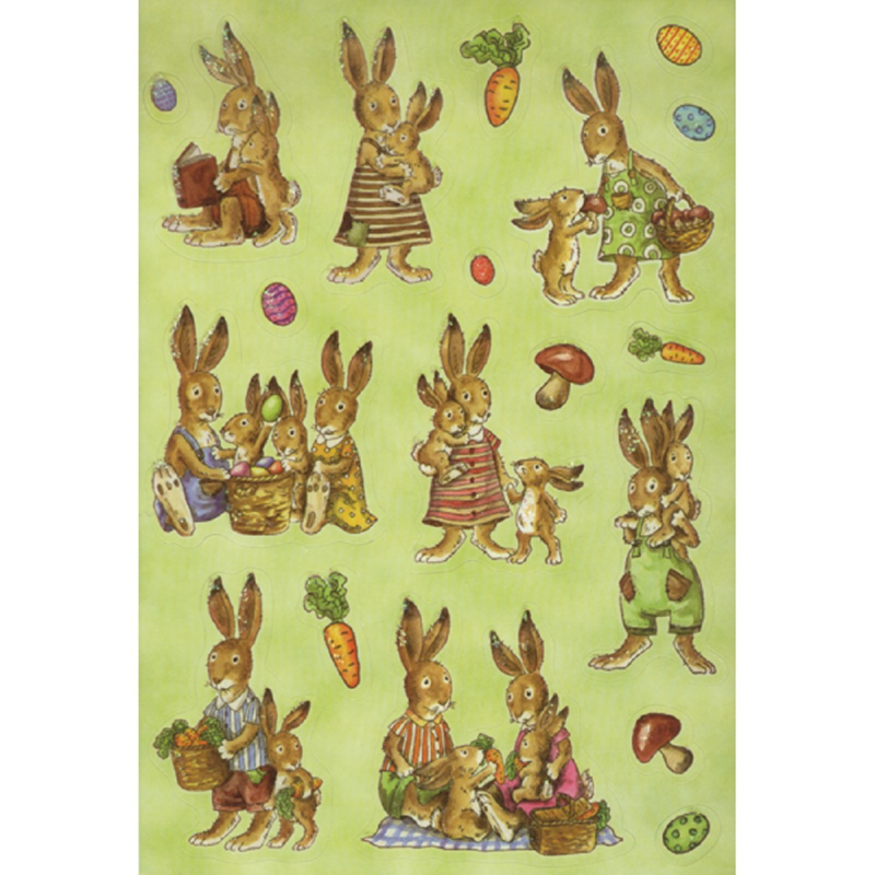 Herma - Αυτοκολλητάκια, Glittery, Rabbit Family 3674