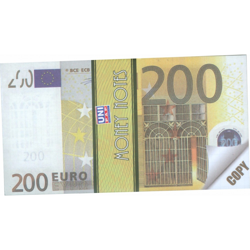 Unipap - Μπλοκ Σημειώσεων Money Notes 200€ 70 Φύλλων 4-24-65